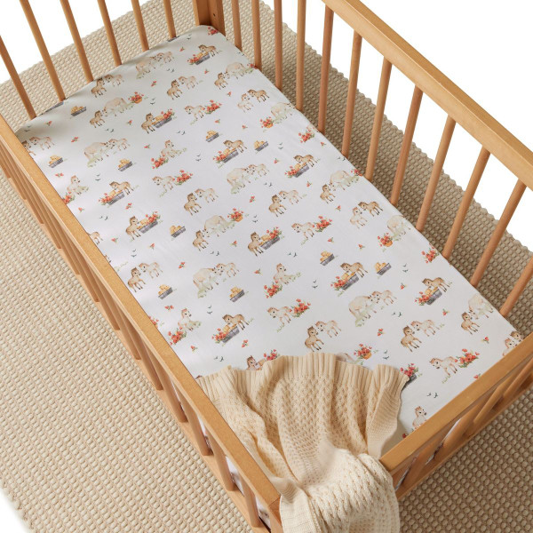 SNUGGLE HUNNY PONY PALS FITTED COT SHEET