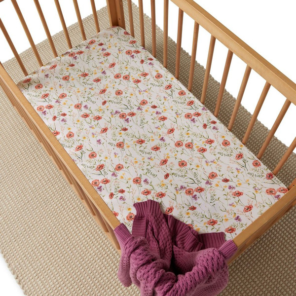 SNUGGLE HUNNY MEADOW FITTED COT SHEET