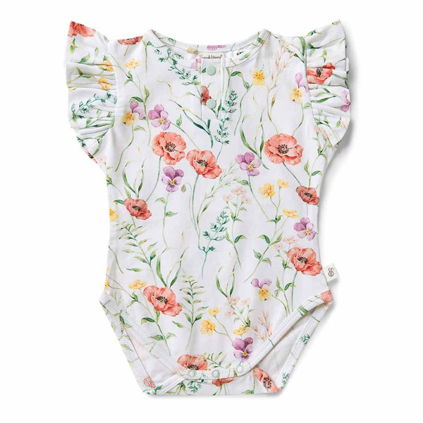 SNUGGLE HUNNY MEADOW SHORT SLEEVE BODYSUIT WITH FRILL