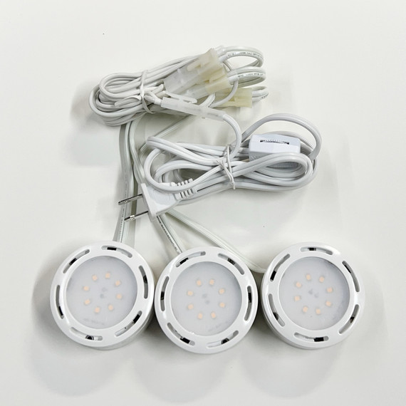 LED Under Cabinet Puck Light Accent Kit 120V White (Set of 3)