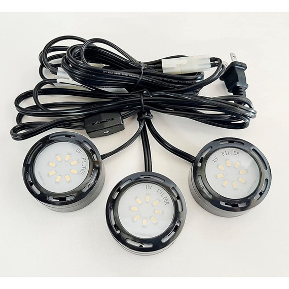 LED Under Cabinet Puck Light Accent Kit 120V Black (Set of 3)