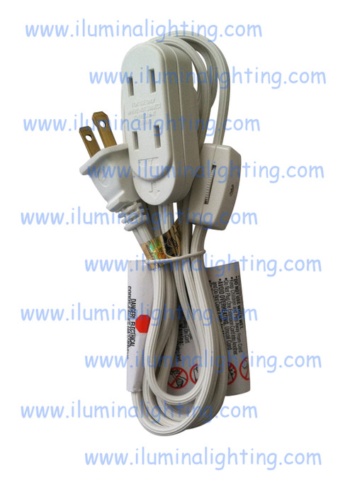 extension cord 16/2 12-feet thumb wheel switch white