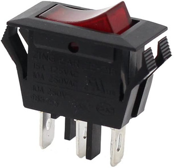 Zing Ear ZE-215 Lighted On/Off Rocker Switch 3 Prong SPST
