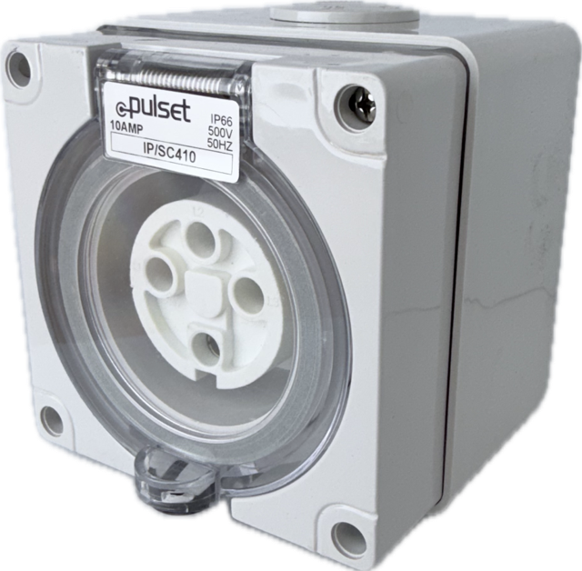 3 Phase 4 Round Pin Socket - 10Amp - Pulset Pty Ltd