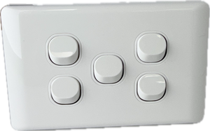 K Series 5 Gang Loaded Switch Plate