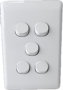 K Series 5 Gang Loaded Switch Plate (vertical)