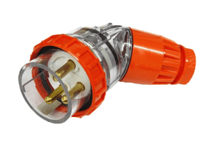 3 Round Pin Angled Plug - 32Amp