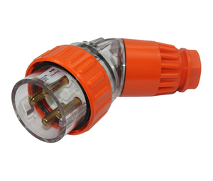 3 Phase 4 Round Pin Angled Plug - 40Amp