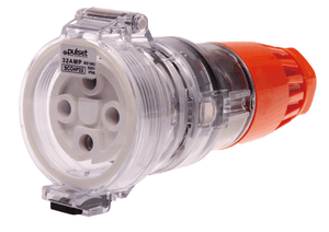 3 Phase 4 Round Pin Extension Socket - 50Amp