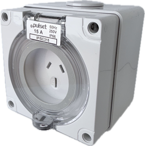 Single Phase 3 Flat Pin Socket - 15Amp