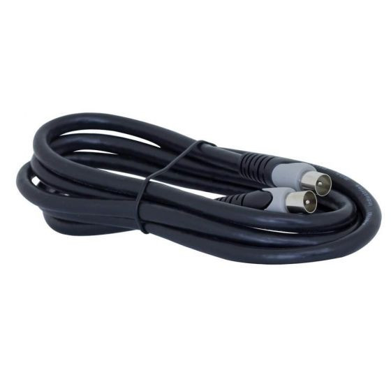 PAL Male To PAL Male Quad Shield Flylead, 1.8m, Straight Black