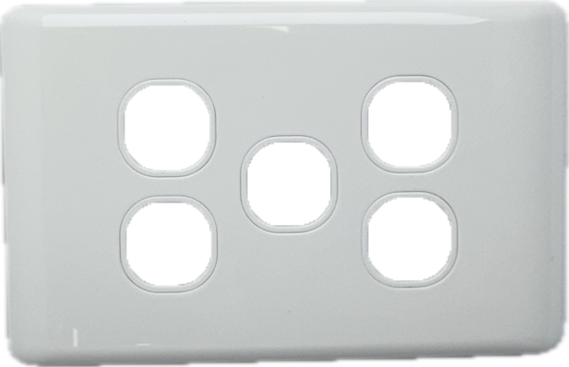 K Series 5 Gang Unloaded Switch Plates & Cover