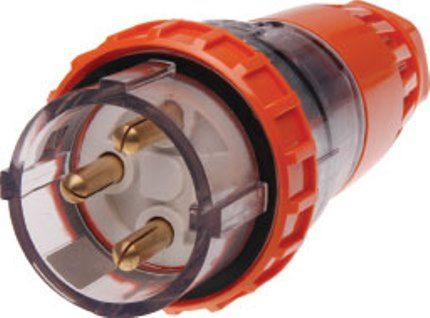 3 Round Pin Straight Plug - 20Amp