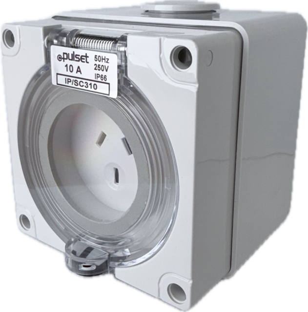 Single Phase 3 Flat Pin Socket - 10Amp