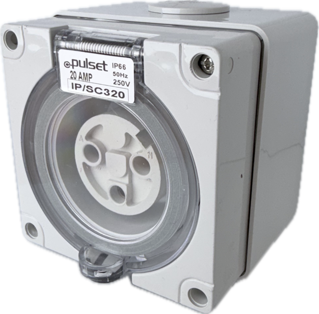 3 Round Pin Socket - 20Amp