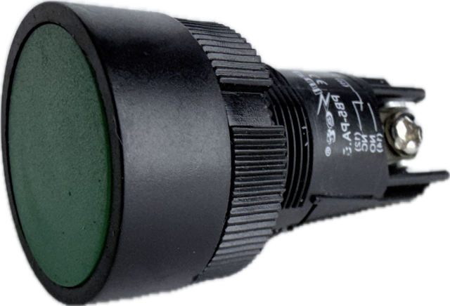 Push Button - Set Latching N/O + N/C Green