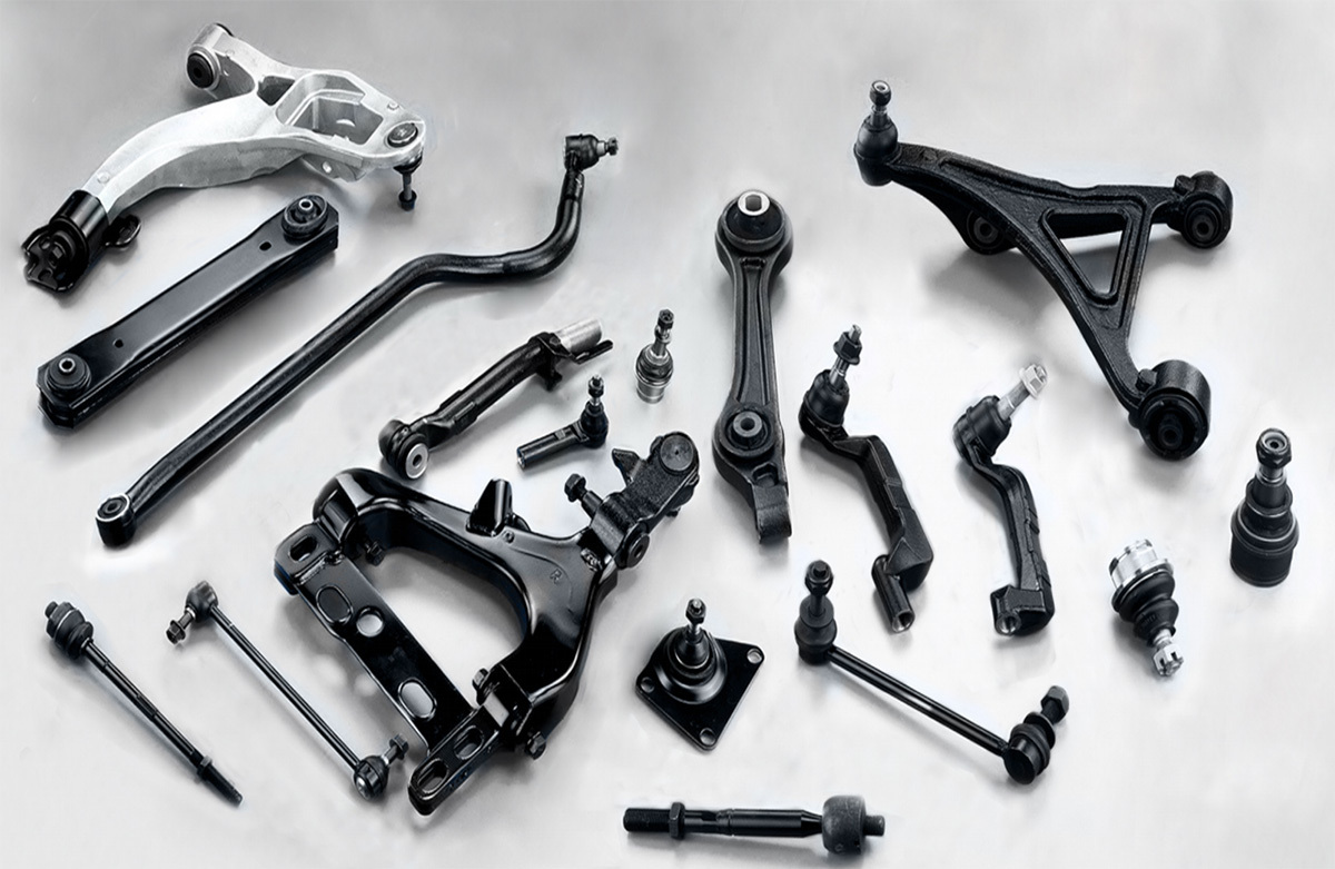 An assortment of aftermarket car parts