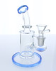 6" Glass Water Pipe Straight Base Dab Rig / Bong - Blue