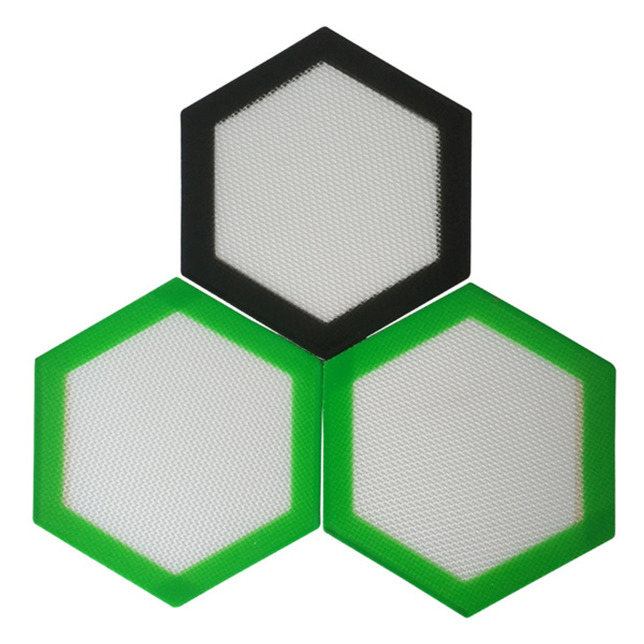 Silicone Dab Mat - 5.5x5 -Mini Silicone Mat Hexagon Orange and White 