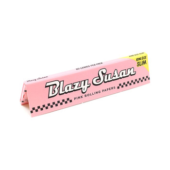 Blazy Susan King Size Slim Pink Rolling Papers 50 Leaves Per Pack