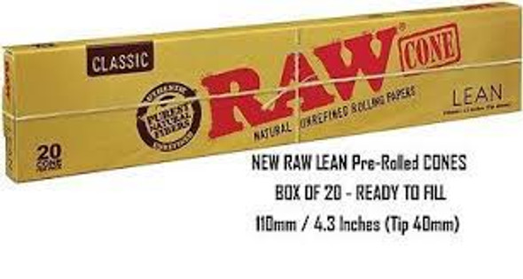 20-Cones Lean RAW Natural Rolling Papers