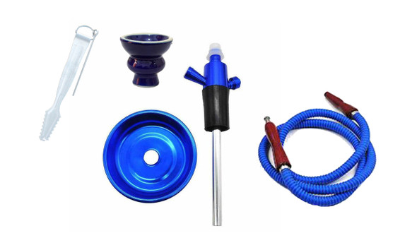 Single Hose Hookah Bottle Top Adapter Blue