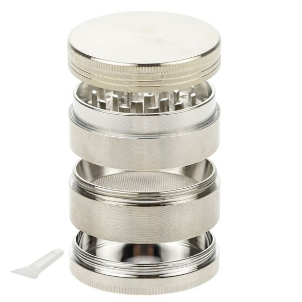 Aluminum Herb Grinder with Pollen Screen 56mm  4-part