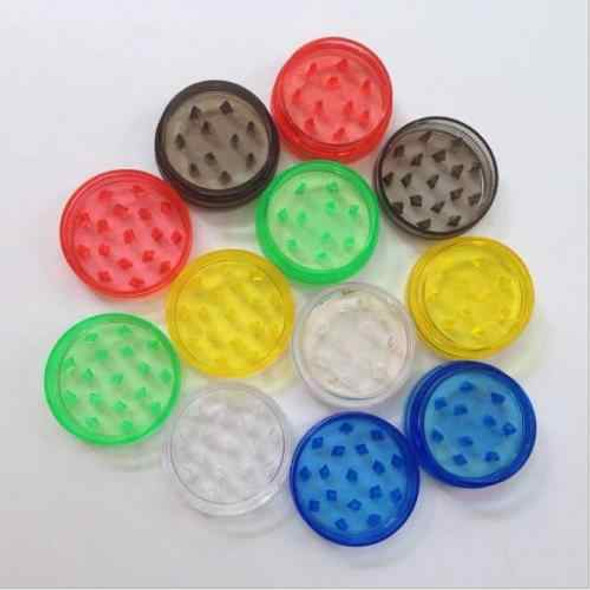 2 Layer Round Shape Hard Plastic Herb Cigar Tobacco Grinder Smoke Spice Crusher Hand Muller Kitchen Use