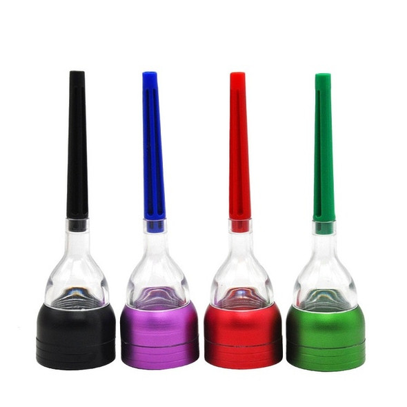 3 Parts Plastic Cone Artist Multi-function Funnel Plastic Herb Grinder Spice Crusher Hand Cracker ASSORTED COLORS