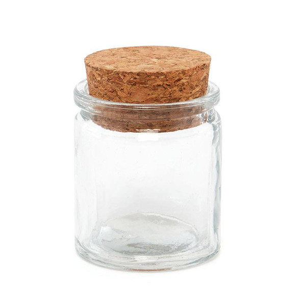 SMALL Glass Tube Jar With Cork Top