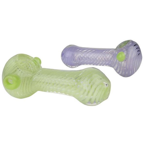3.5" Slyme Side Dot Swirl Glass Hand Pipe