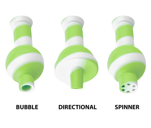 White Rhino Carb-It 3 in 1 Silicone Carb Cap: Glow Green and White