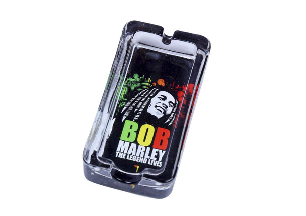 Bob Marley The Legend Lives Glass Crystal Cigar Cigarette Rectangle Style Ashtray