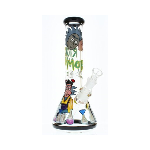 Rick And Morty Experiments Hand Painted Glass Bong