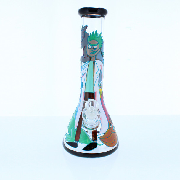 Rick And Morty Rick and Friends Hand Painted Glass Bong