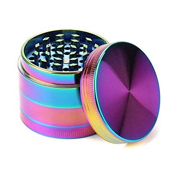 Grinder, Fancystyle Rainbow 4 Pieces Iceblue Spice Grinder Herb Grinder Spice Mill