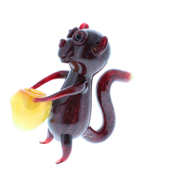 Happy Monkey Handmade Glass Figurine Pipe 5"