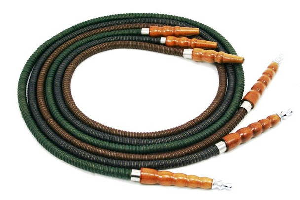 Modern Metal Tip Leather Hookah Hose (6 Ft)