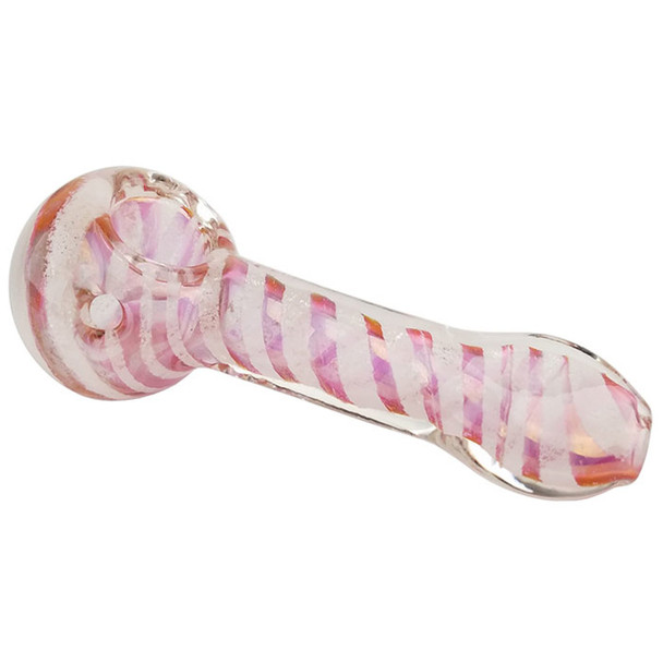 3" Spiral Glow In Dark Frit Work Hand Pipe