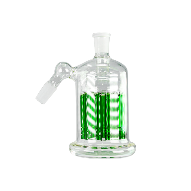 Ash Catcher with 11 Arm Perc 45 Degree 14mm Male - Green