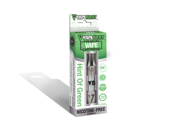 VapeBrat Disposable Nicotine Free Cartridge: Hint of Green