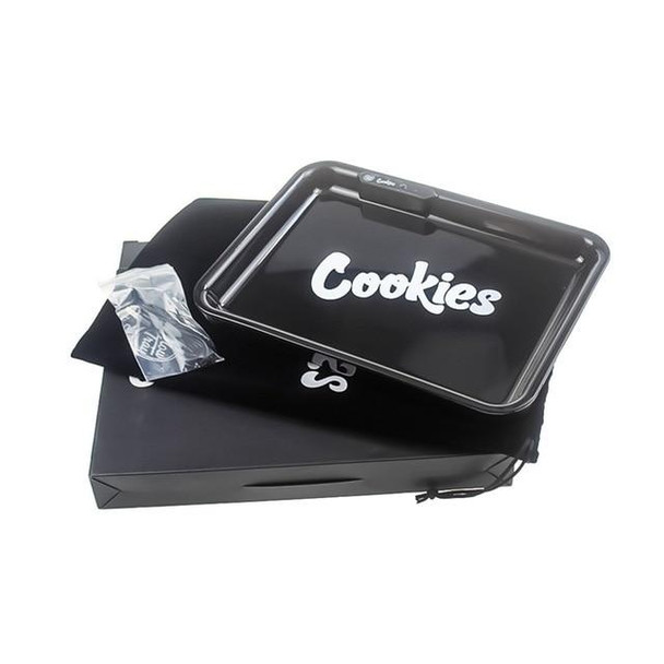 Glow Tray x Cookies LED 7 Color Rolling Tray - Black