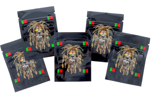 Small Black Lion Seal Proof Bag - 5pack
