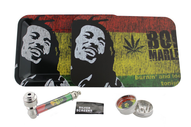 Bob Marley Mini Kit with 5 x 7 Rolling Tray & Magnet Cover