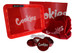 Glow Tray x Cookies LED 7 Color 11 x 8 Rolling Tray & 4 Level Grinder Gift Kit - Red