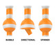 White Rhino Carb-It 3 in 1 Silicone Carb Cap: Glow Orange and White