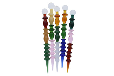 6 Glass Multi Colored Wand Dab Tool 