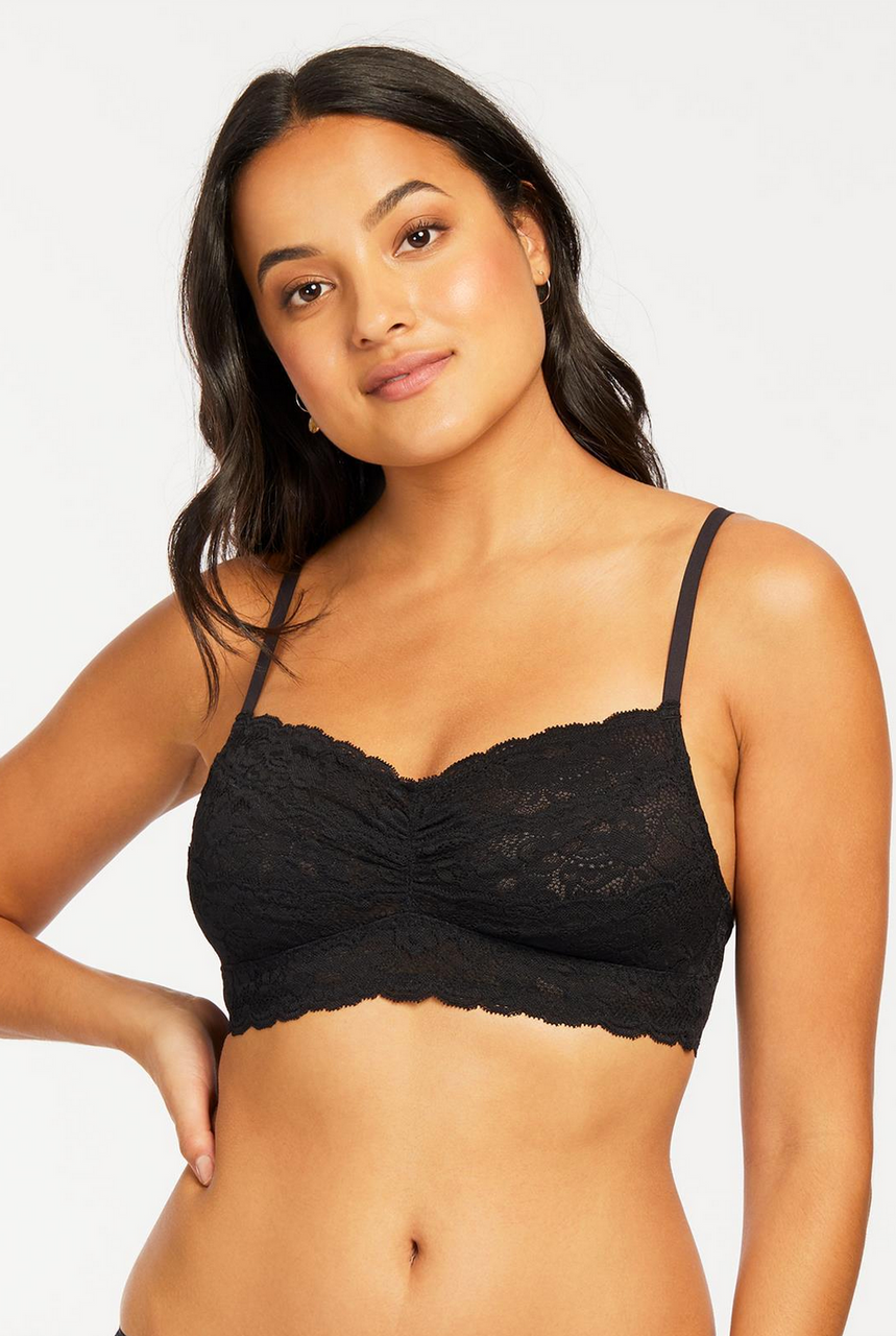 Lace Up Adhesive Bra In Almond