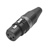 HICON XLR 3-pol honkontakt PRO+, kabel, nickel