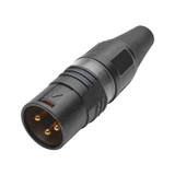 HICON XLR 3-pol hankontakt PRO+, kabel, guld